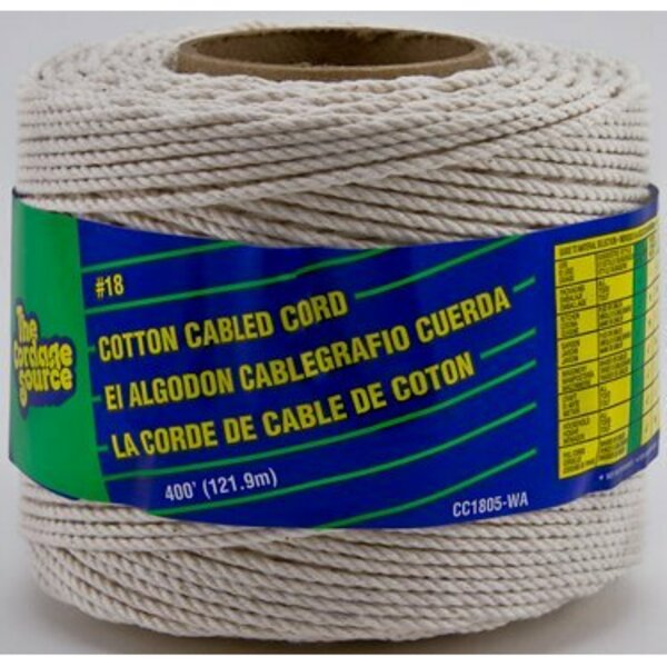 Cordage Source CC1805-WACC1805 #18X400 COTTON CABLE CO CC1805-WA(CC1805)